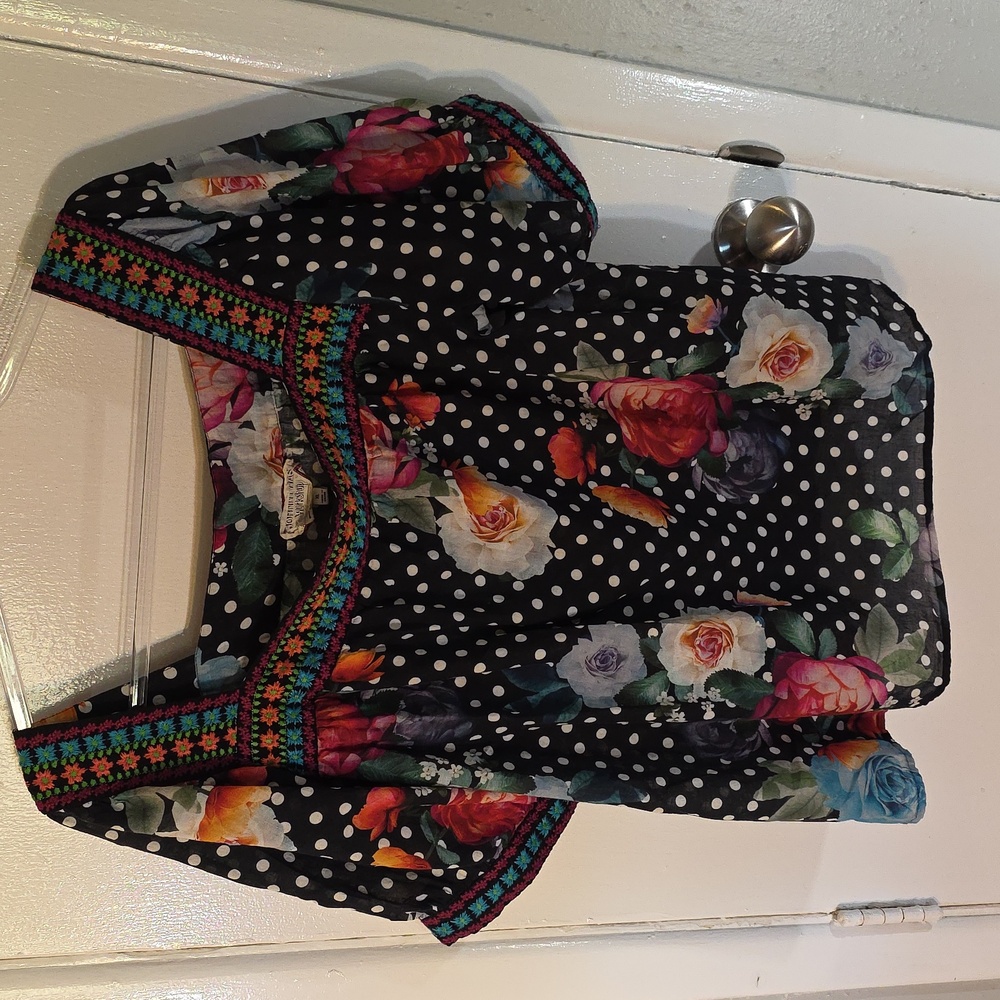 Johnny Was Polkalona Blouse Xl